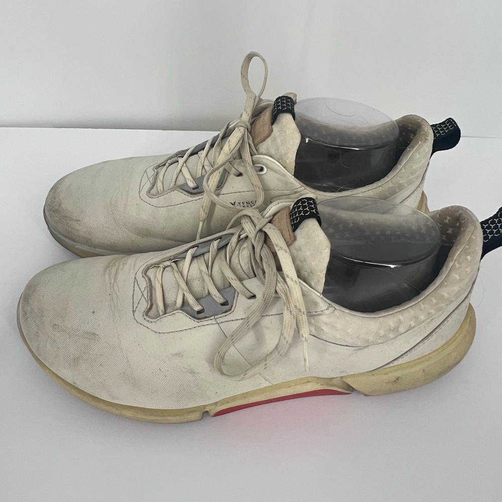 Ecco Men Golf Shoe White Gore-Tex Waterproof Sneaker Spikeless - Picture 3 of 16
